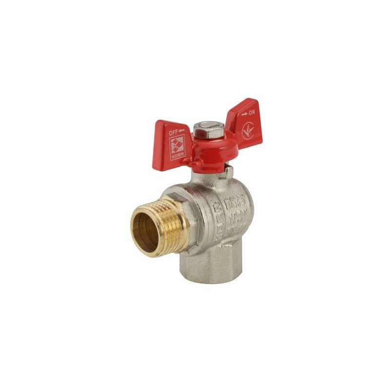 KULOVÝ KOHOUT MOTÝL, ROHOVÝ, ČERVENÝ, KR.208 1/2"FM | KR.208 1/2"FM PROCRAFT - PŘÍSLUŠENSTVÍ (KOHOUTY, ŠROUBENÍ,...) - SANITA