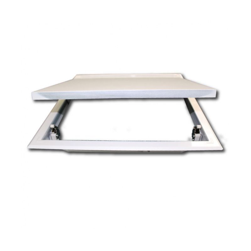 REVIZNÍ DVÍŘKA KOVOVÁ 200X200 S TLAČNÝM ZÁMKEM BÍLÁ - REVIZNÍ A VANOVÁ DVÍŘKA - DŮM A DOMÁCNOST, ELEKTRO..