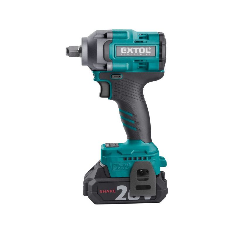 EXTOL INDUSTRIAL UTAHOVÁK RÁZOVÝ 1/2" AKU SHARE20V, 500NM, BRUSHLESS, 2AH, 8791814 - RÁZOVÝ UTAHOVÁK 18V - AKU NÁŘADÍ