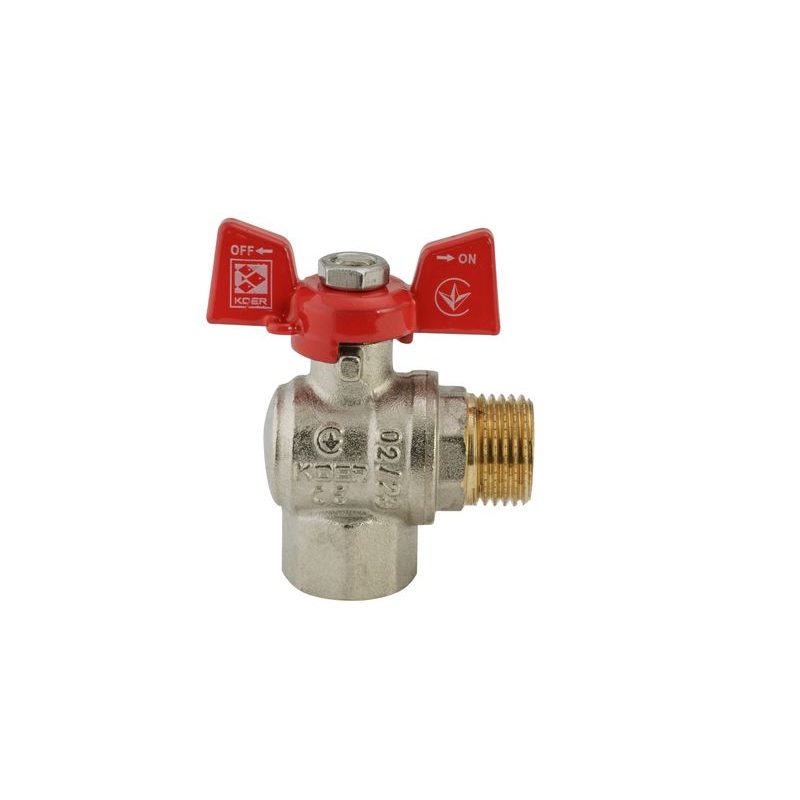 KULOVÝ KOHOUT MOTÝL, ROHOVÝ, ČERVENÝ, KR.208 1/2"FM | KR.208 1/2"FM PROCRAFT - PŘÍSLUŠENSTVÍ (KOHOUTY, ŠROUBENÍ,...) - SANITA