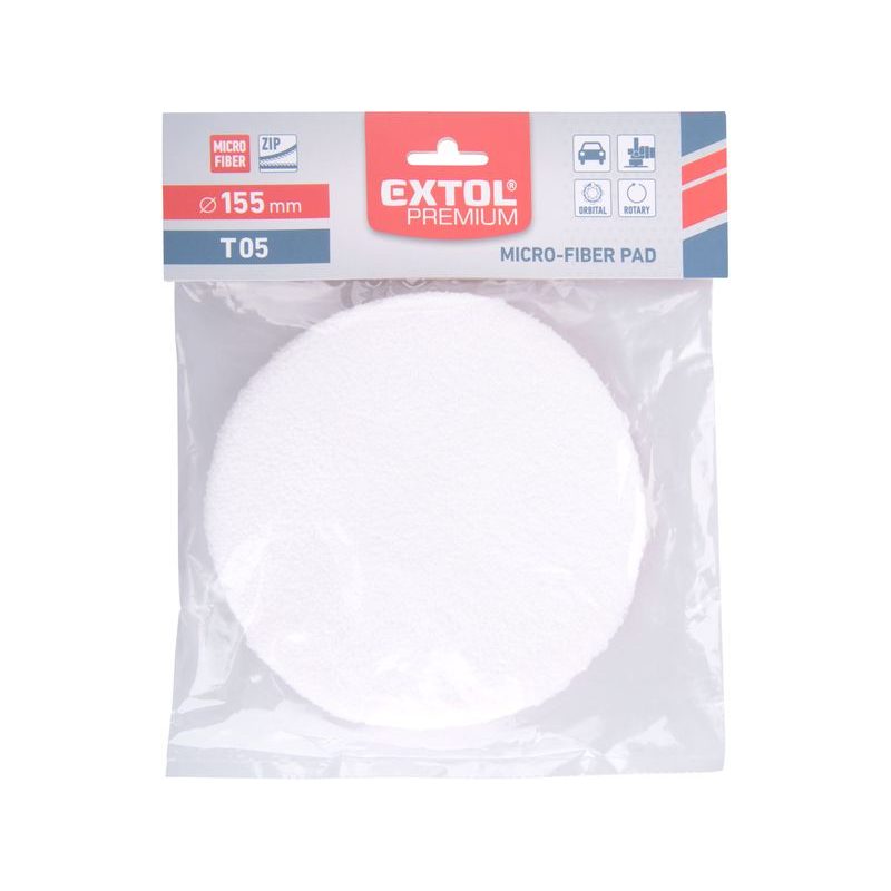 EXTOL PREMIUM KOTOUČ LEŠTÍCÍ, MIKROVLÁKNO, T05, ⌀155MM, SUCHÝ ZIP, 8804564 - PRO LEŠTIČKY - PŘÍSLUŠENSTVÍ