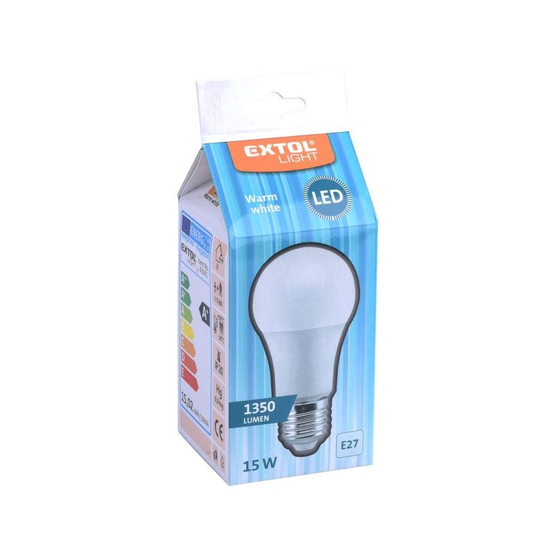 EXTOL LIGHT ŽÁROVKA LED KLASICKÁ, 1350LM, 15W, E27, TEPLÁ BÍLÁ, 43005 - NÁHRADNÍ ŽÁROVKY A ZÁŘIVKY - SVÍTIDLA