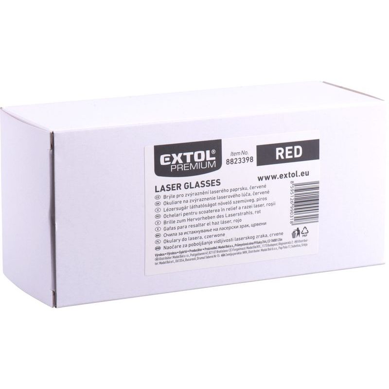 EXTOL PREMIUM BRÝLE PRO ZVÝRAZNĚNÍ LASER. PAPRSKU, ZELENÉ, 8823399 - PŘÍSLUŠENSTVÍ K MĚŘÍCÍ TECHNICE - MĚŘÍCÍ TECHNIKA