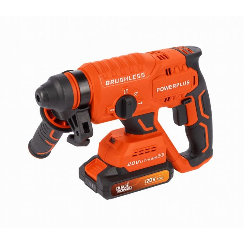 POWERPLUS POWDP15640 AKU KOMBINOVANÉ KLADIVO 20V BEZUHLÍKOVÉ SET - AKU VRTACÍ, SEKACÍ A KOMBINOVANÁ KLADIVA - AKU NÁŘADÍ