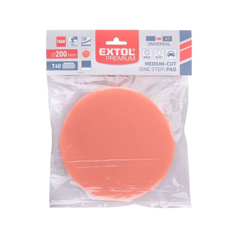 EXTOL PREMIUM KOTOUČ LEŠTÍCÍ PĚNOVÝ, T40, ORANŽOVÝ, ⌀200X30MM, SUCHÝ ZIP ⌀180MM, 8804514 - PRO LEŠTIČKY - PŘÍSLUŠENSTVÍ
