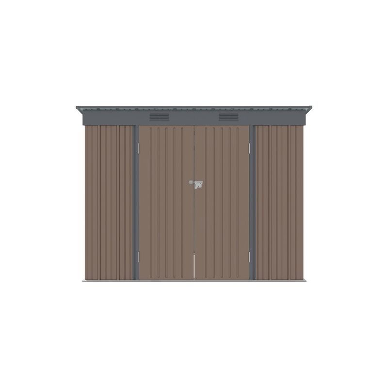 RIWALL PRO RMSP 6X8 BROWN ZAHRADNÍ DOMEK KOVOVÝ 2,4 X 1,8 M S PULTOVOU STŘECHOU HNĚDÝ - ZAHRADNÍ DOMKY - DŮM A DOMÁCNOST, ELEKTRO..