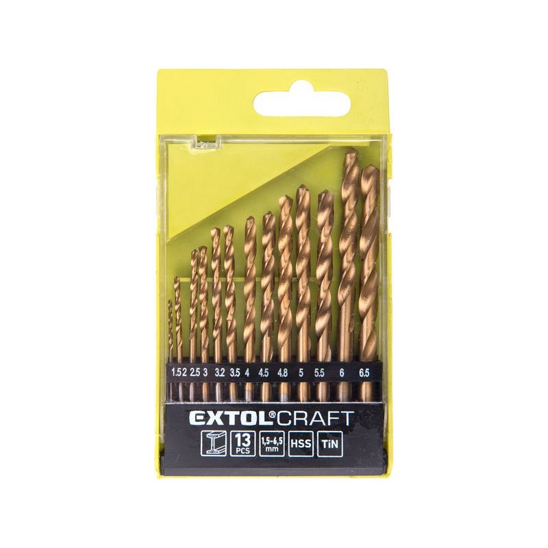 EXTOL CRAFT VRTÁKY DO KOVU, SADA 13KS, O 1,5-6,5MM, HSS, 1113A - SADY VRTÁKŮ DO KOVU - PŘÍSLUŠENSTVÍ