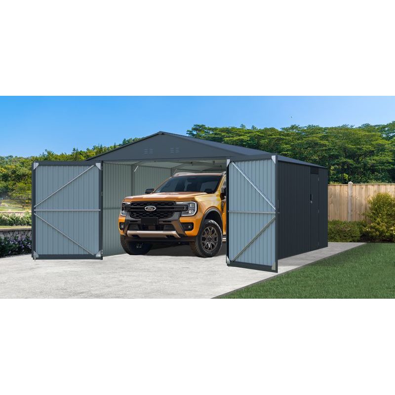 RIWALL PRO RMCG 20X13 ANTHRACITE KOVOVÁ GARÁŽ 3,8 X 6 M SE SEDLOVOU STŘECHOU ANTRACIT - PŘÍSTŘEŠKY VCHODOVÉ, PRO AUTA - DŮM A DOMÁCNOST, ELEKTRO..