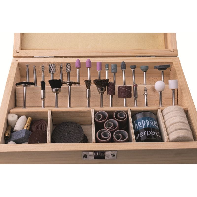 SCHEPPACH SADA PŘÍSLUŠENSTVÍ PRO PŘÍMÉ BRUSKY ( 103 KS ) - PLÁTKY PRO LUPÍNKOVÉ PILY - PŘÍSLUŠENSTVÍ