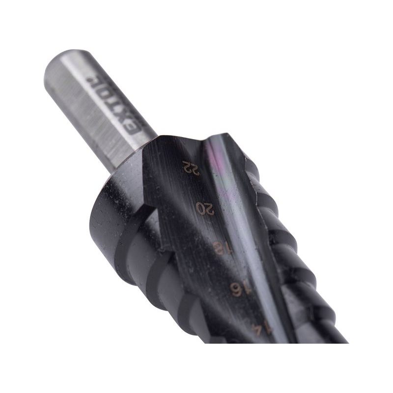 EXTOL INDUSTRIAL VRTÁK STUPŇOVITÝ S LAMAČEM TŘÍSEK, O 4-22MM/PO 2MM, HSS-CO, 8701192 - STUPŇOVITÉ VRTÁKY - PŘÍSLUŠENSTVÍ