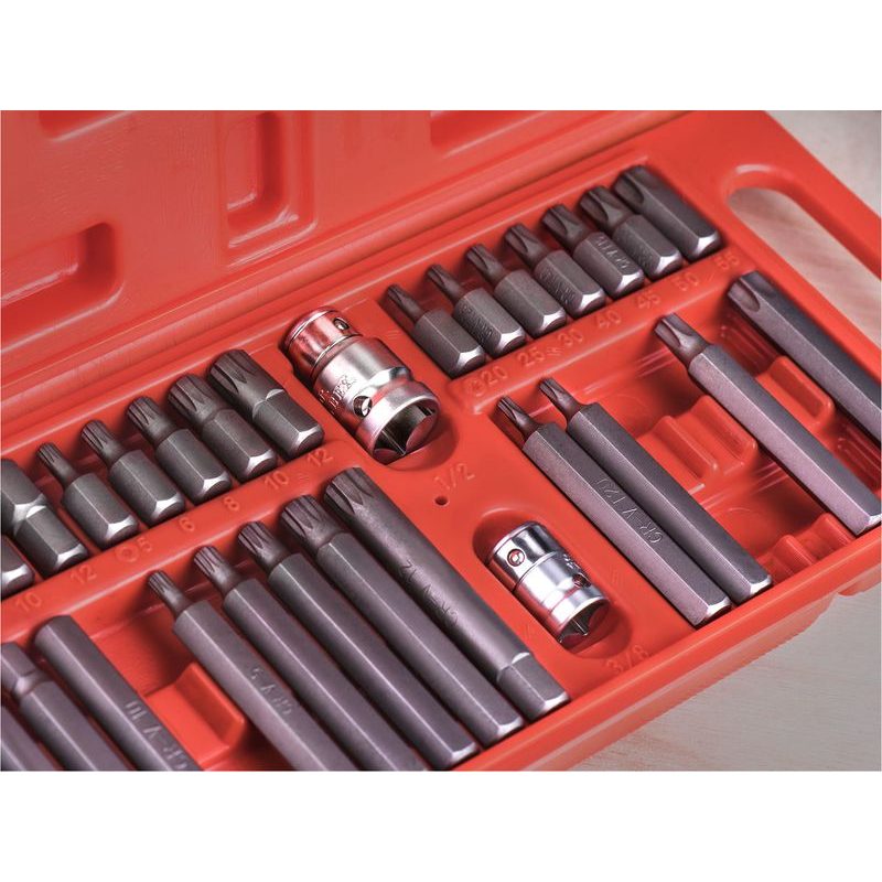 EXTOL PREMIUM HROTY IMBUS-TORX-XZN, SADA PROFI 40KS, PRO RÁČNY 3/8", 1/2", CRV, 8818202 - GOLA SADY - RUČNÍ NÁŘADÍ