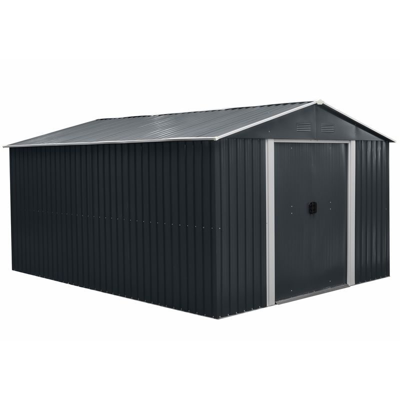 RIWALL PRO RMSA 12X10 ANTHRACITE ZAHRADNÍ DOMEK KOVOVÝ 3 X 3,7 M SE SEDLOVOU STŘECHOU ANTRACIT - ZAHRADNÍ DOMKY - DŮM A DOMÁCNOST, ELEKTRO..