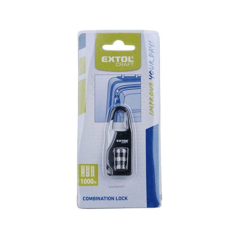 EXTOL CRAFT ZÁMEK KOMBINAČNÍ S TROJMÍST. KÓDEM, 21,5X60MM, 78110 - ZÁMKY VISACÍ - DÍLNA A GARÁŽ