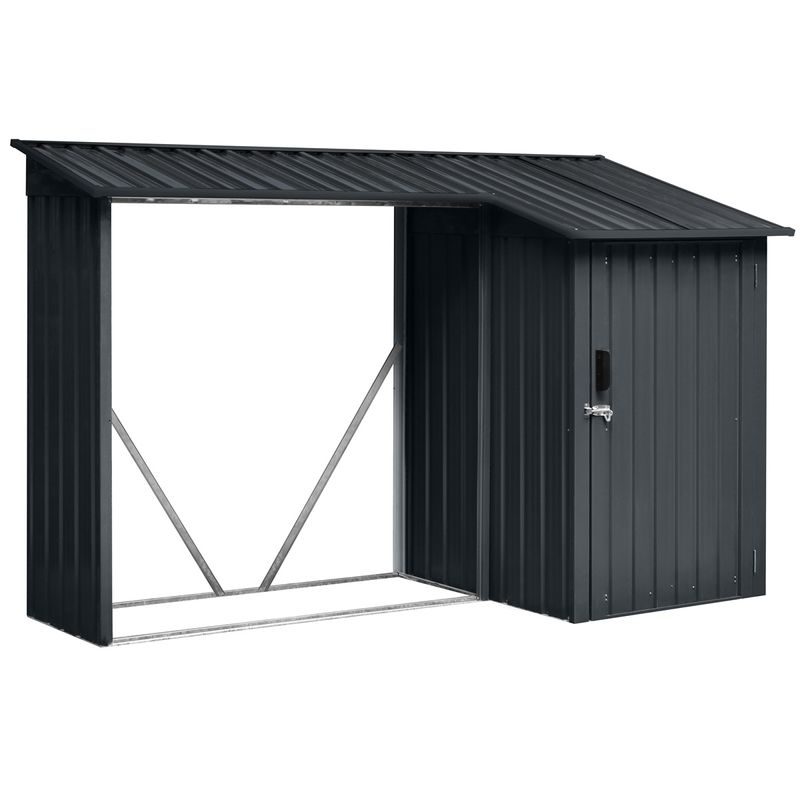 RIWALL PRO RMWS 3X9 ANTHRACITE PŘÍSTŘEŠEK NA DŘEVO S KŮLNOU 2,7 X 1,6 M S PULTOVOU STŘECHOU ANTRACIT - PŘÍSTŘEŠEK NA DŘEVO - DŮM A DOMÁCNOST, ELEKTRO..