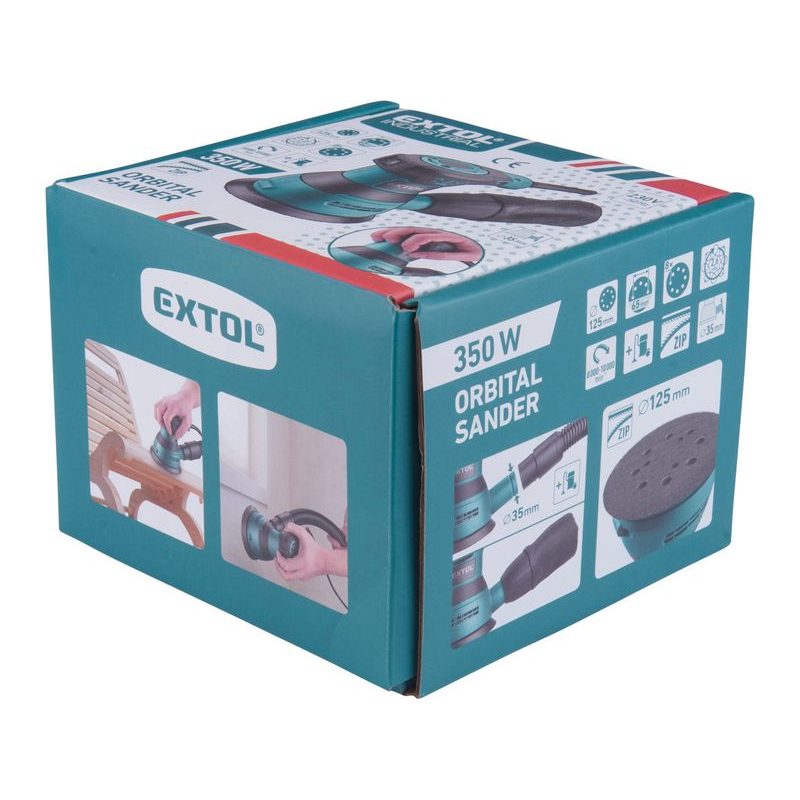 EXTOL INDUSTRIAL BRUSKA EXCENTRICKÁ, JEDNORUČNÍ, 125MM, 350W, 8794200 - EXCENTRICKÉ BRUSKY - ELEKTRICKÉ NÁŘADÍ