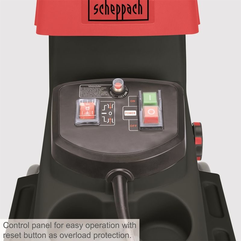 SCHEPPACH GS 60 ELEKTRICKÝ VÁLCOVÝ DRTIČ 2800 W S TRANSPARENTNÍM BOXEM - DRTIČ S ELEKTRICKÝM MOTOREM - ZAHRADA
