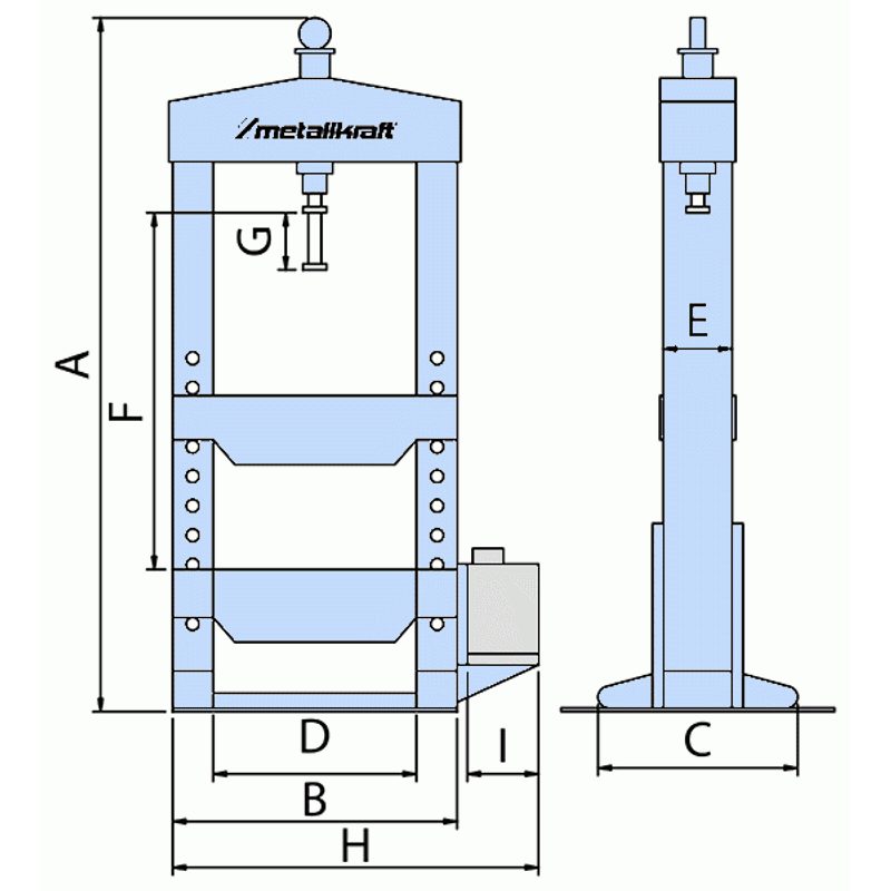 RUČNÍ HYDRAULICKÝ LIS WPP 20 - LISY HYDRAULICKÉ - KOVOOBRÁBĚCÍ STROJE