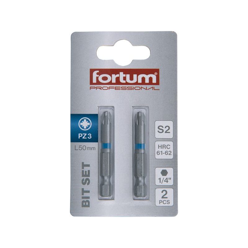 FORTUM HROT KŘÍŽOVÝ POZIDRIV, SADA 2KS, PZ 3X50MM, S2, 4741313 - STANDARDNÍ BITY PZ - PŘÍSLUŠENSTVÍ