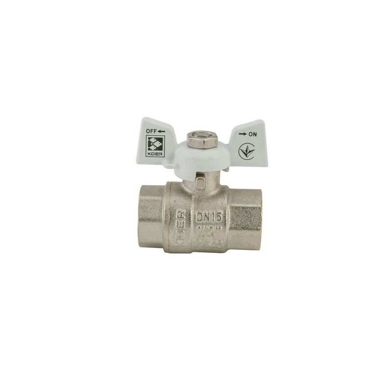 KULOVÝ KOHOUT MOTÝL, BÍLÝ, KR.217.W 1/2"FF | KR.217.W 1/2"FF PROCRAFT - PŘÍSLUŠENSTVÍ (KOHOUTY, ŠROUBENÍ,...) - SANITA