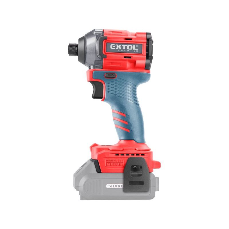 EXTOL PREMIUM UTAHOVÁK RÁZOVÝ 1/4" AKU SHARE20V, BRUSHLESS, BEZ BATERIE A NABÍJEČKY, 8891815 - RÁZOVÝ UTAHOVÁK 18V - AKU NÁŘADÍ