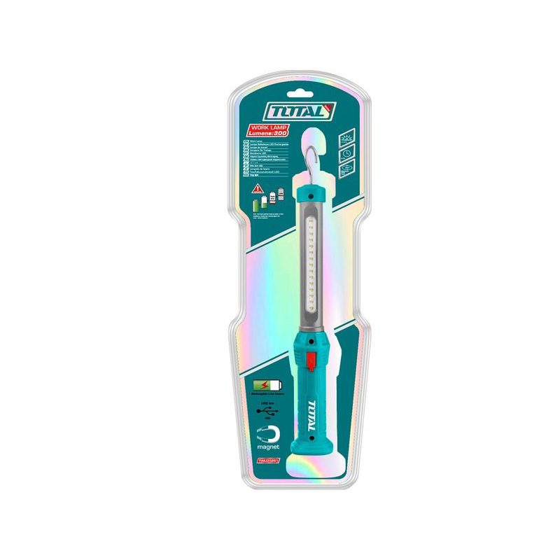 TOTAL SVĚTLO PRACOVNÍ, 300LM, USB NABÍJENÍ, TWLI35261 - AKU SVÍTILNY (LAMPY) - AKU NÁŘADÍ