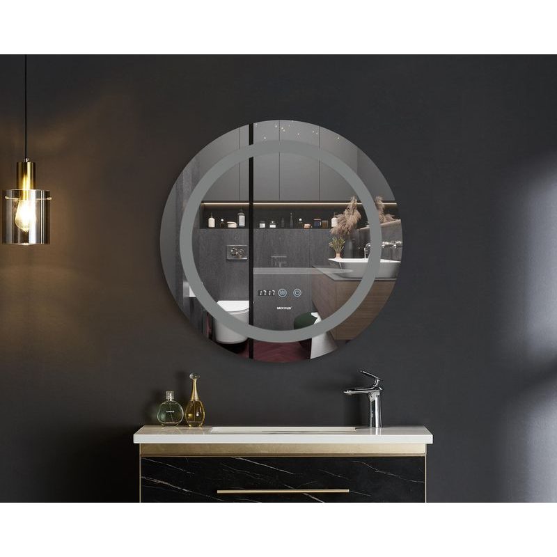 KOUPELNOVÉ ZRCADLO S LED OSVĚTLENÍM, PROTIZAMLŽOVACÍ FUNKCÍ, REGULACÍ JASU A HODINKAMI, MC02-80 PLAI | MC02-80 PLAIN PROCRAFT - ZRCADLA - SANITA