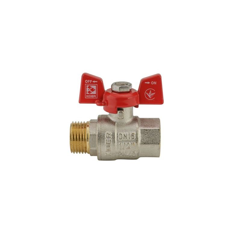 KULOVÝ KOHOUT MOTÝL, ČERVENÝ, KR.218 1/2"FM | KR.218 1/2"FM PROCRAFT - PŘÍSLUŠENSTVÍ (KOHOUTY, ŠROUBENÍ,...) - SANITA