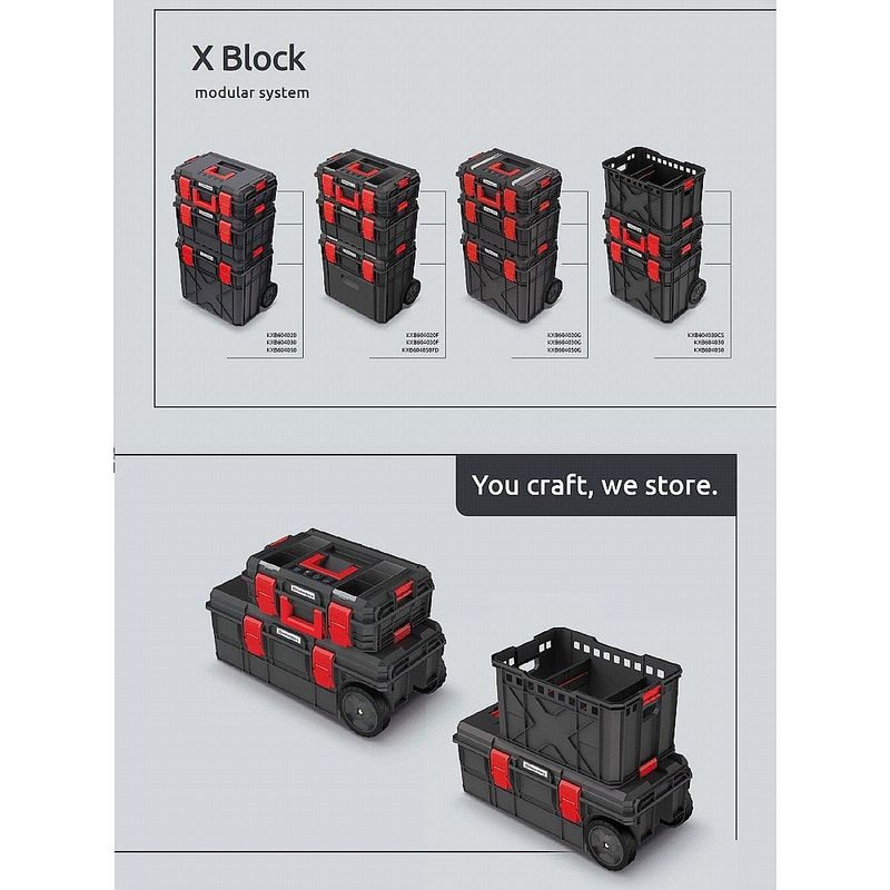 KUFR NA NÁŘADÍ S TRANSP. KOLEČKY X BLOCK PRO ČERNÝ 546X380X510MM, ZÁSUVKA - KUFRY, TAŠKY, ORGANIZÉRY NA NÁŘADÍ - PŘÍSLUŠENSTVÍ