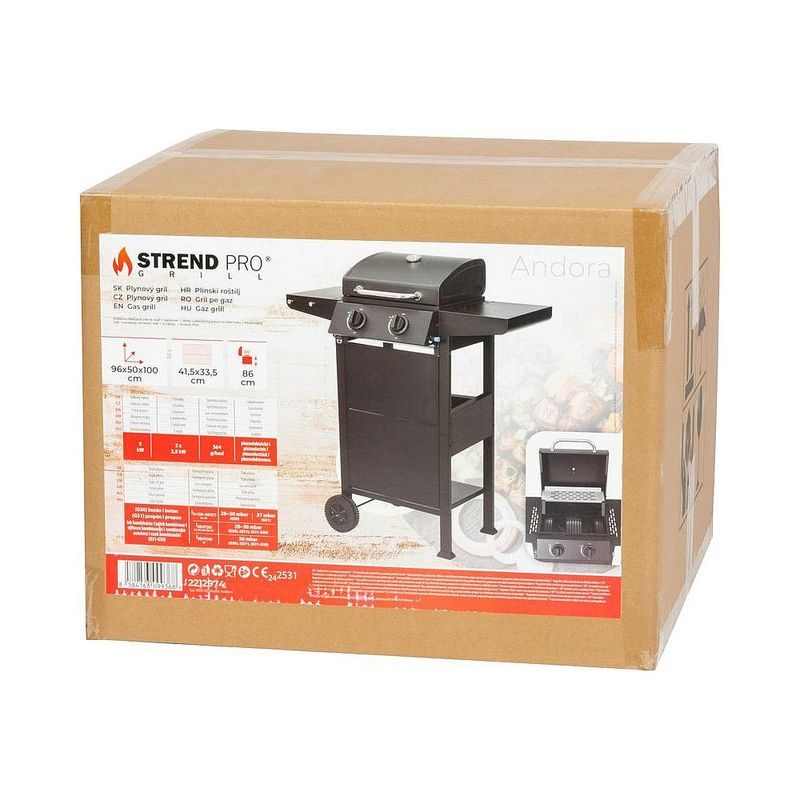 GRIL BBQ ANDORA, PLYNOVÝ, 2 HOŘÁKY - PLYNOVÉ GRILY - ZAHRADA