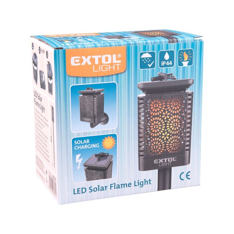EXTOL LIGHT POCHODEŇ LED S PLAMENEM, SOLÁRNÍ NABÍJENÍ, 12X LED, 43133 - LED SVĚTLA - SVÍTIDLA