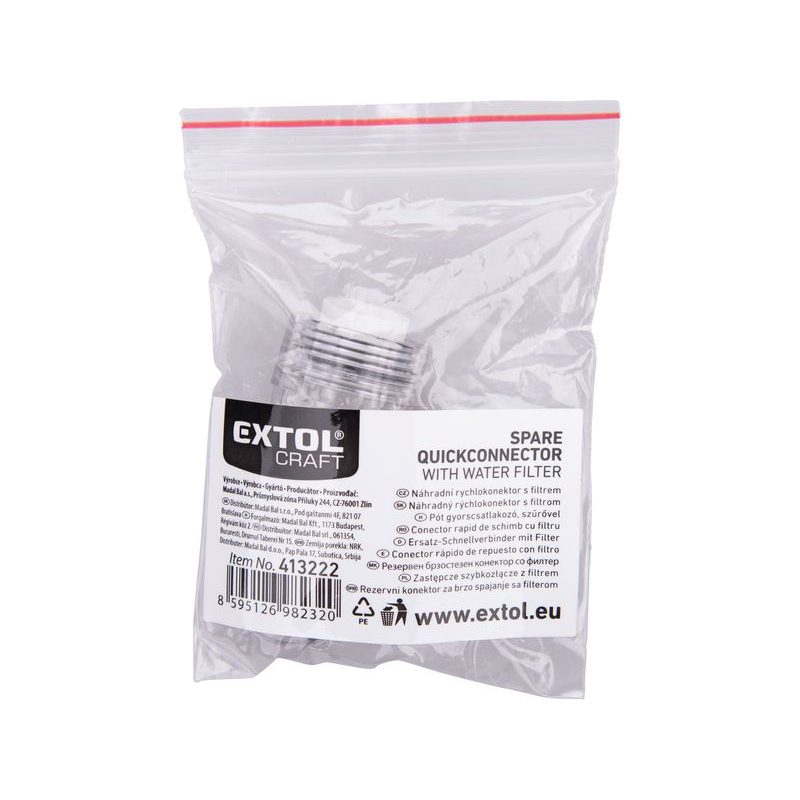 EXTOL CRAFT FILTR S KONEKTOREM PRO RYCHLOSPOJKU, PRŮHLEDNÝ, G 3/4”, 413222 - K ZAHRADNÍ TECHNICE EXTOL - NÁHRADNÍ DÍLY