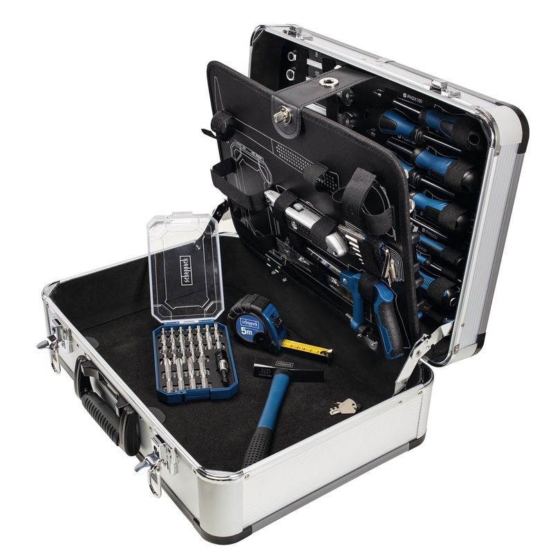 SCHEPPACH TB 150 HLINÍKOVÝ KUFR S NÁŘADÍM, 101 DÍLŮ - SADY NÁŘADÍ - RUČNÍ NÁŘADÍ