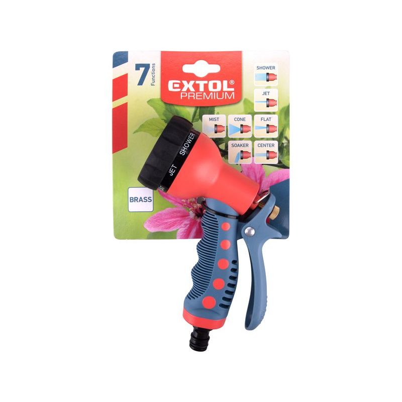 EXTOL PREMIUM POSTŘIKOVAČ ZAHRADNÍ KOVOVÝ, 7FUNKČNÍ, MOSAZ, 70213 - POSTŘIKOVACÍ HLAVICE - ZAHRADA