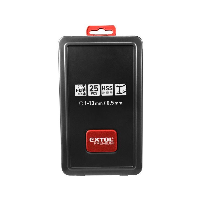 EXTOL PREMIUM VRTÁKY DO KOVU, SADA 25KS, O 1-13MM, HSS, 8801192 - SADY VRTÁKŮ DO KOVU - PŘÍSLUŠENSTVÍ