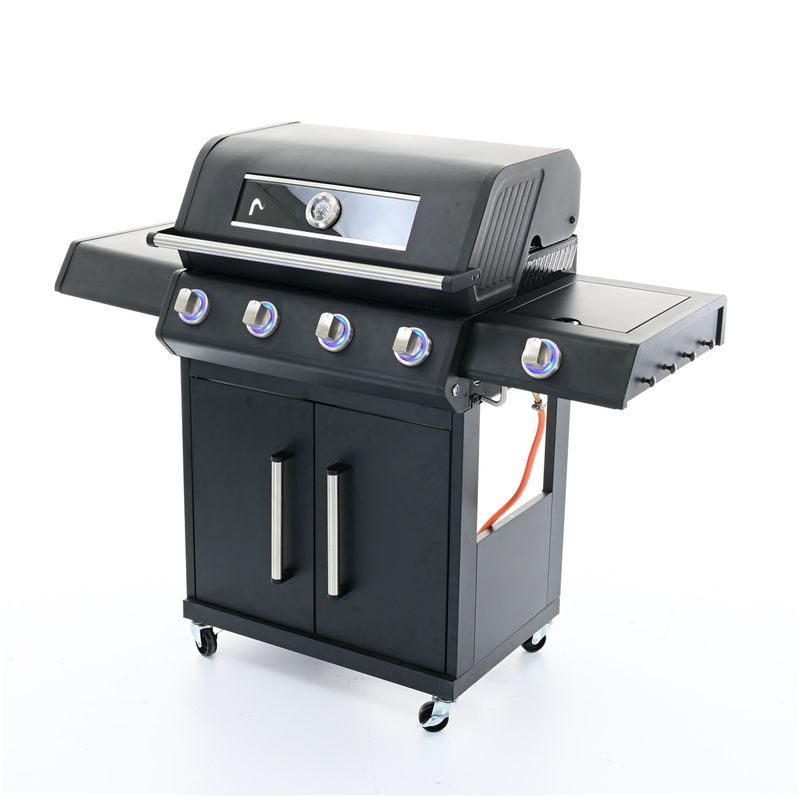 RIWALL PRO RGG 41 EXL LUXUSNÍ PLYNOVÝ GRIL 17 KW SE ČTYŘMI HOŘÁKY A BOČNÍM VAŘIČEM - PLYNOVÉ GRILY - ZAHRADA