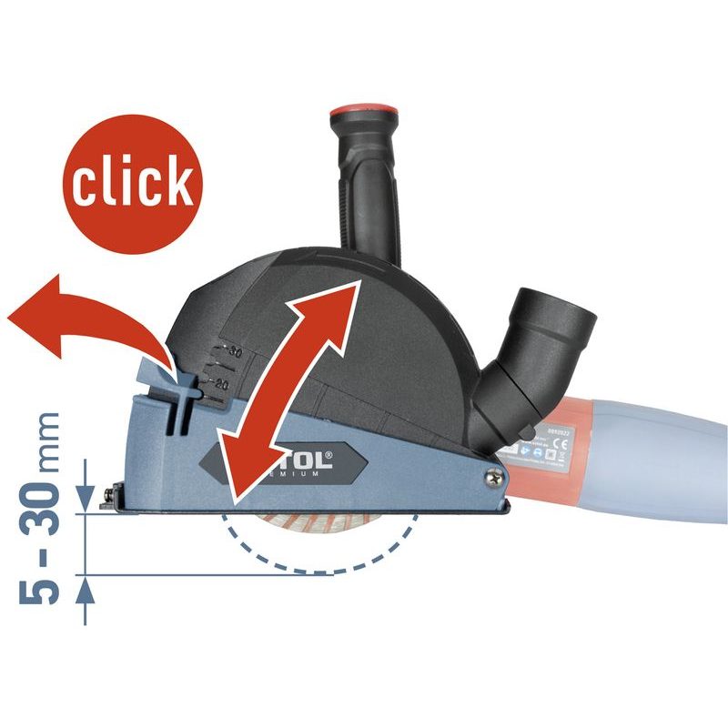 EXTOL PREMIUM KRYT/ADAPTÉR ODSÁVACÍ PRO ŘEZÁNÍ ÚHLOVOU BRUSKOU, O115/125MM, 8807026 - STOJANY PRO ÚHLOVÉ BRUSKY - PŘÍSLUŠENSTVÍ