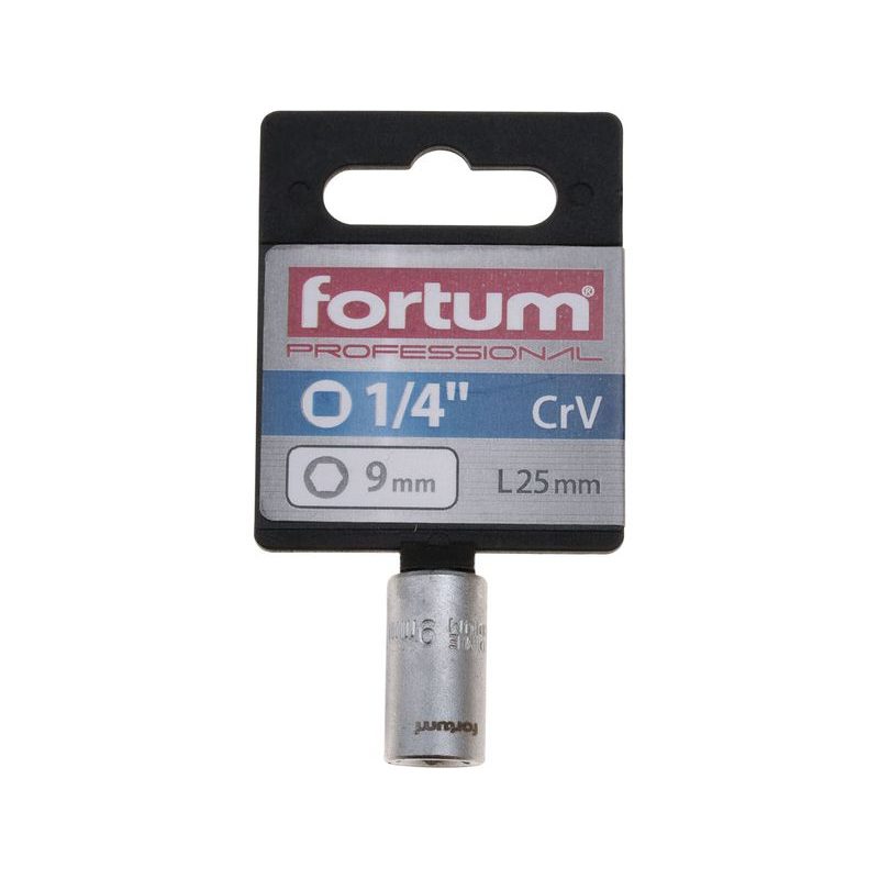 FORTUM HLAVICE NÁSTRČNÁ 1/4", 9MM, L 25MM, 4701409 - NÁSTRČNÉ HLAVICE, OŘECHY - RUČNÍ NÁŘADÍ