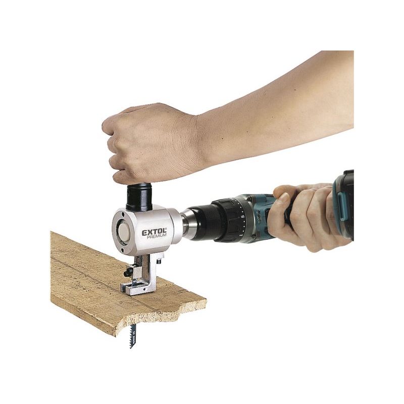 EXTOL PREMIUM NÁSTAVEC NA VRTAČKU 2FUNKČNÍ, K STŘÍHÁNÍ PLECHU/ŘEZÁNÍ DŘEVA, 8813654 - NŮŽKY NA PLECH - RUČNÍ NÁŘADÍ