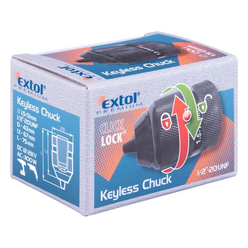 EXTOL PREMIUM HLAVA RYCHLOUPÍNACÍ SKLÍČIDLOVÁ, 1,5-13MM, 8898006 - RYCHLOUPÍNACÍ SKLÍČIDLA - PŘÍSLUŠENSTVÍ