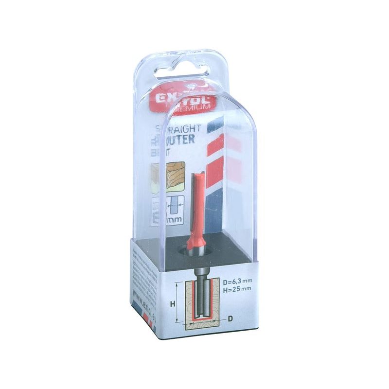 EXTOL PREMIUM FRÉZA DRÁŽKOVACÍ DO DŘEVA, D6,3 X H25, 8802111 - STOPKOVÉ FRÉZKY - PŘÍSLUŠENSTVÍ