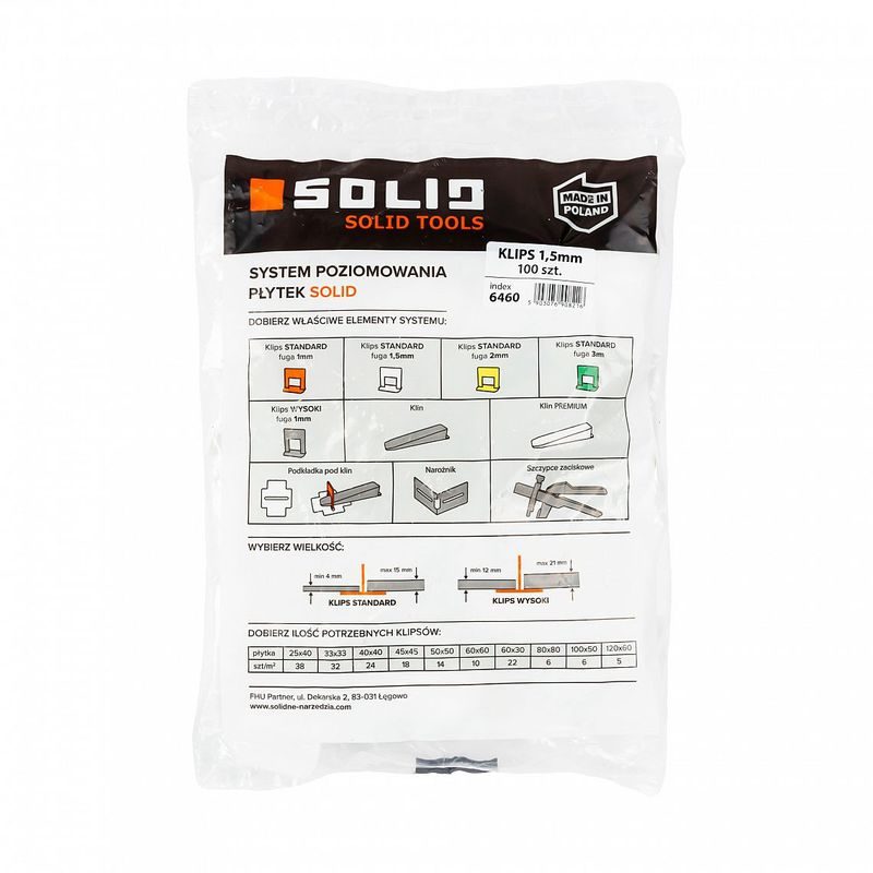SPONY SOLID LEVELING 1,5MM, 100KS - OBKLÁDÁNÍ - DŮM A DOMÁCNOST, ELEKTRO..