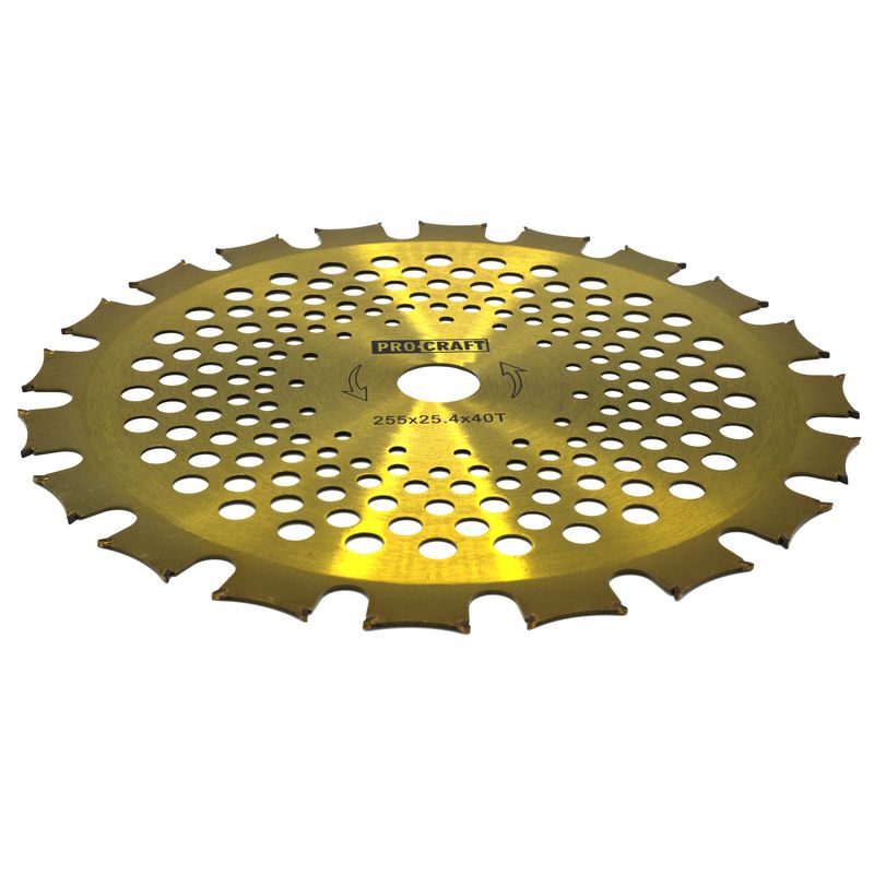 NŮŽ KŘOVINOŘEZU (KOTOUČ) (D255*25.4) 40Т (OBOUSTRANNÝ) (GOLD) PROCRAFT | H/P-2/G PROCRAFT - ŽACÍ LISTY - NOŽE - ZAHRADA