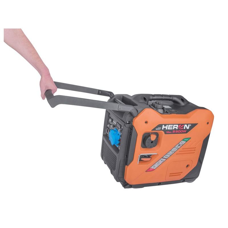 HERON ELEKTROCENTRÁLA DIGITÁLNÍ INVERTOROVÁ, 5,5KW, ELEKTRICKÝ START, DÁLKOVÉ OVLÁDÁNÍ, ATS-READY, PODVOZEK, 8896227 - DIGITÁLNÍ ELEKTROCENTRÁLY - ELEKTROCENTRÁLY
