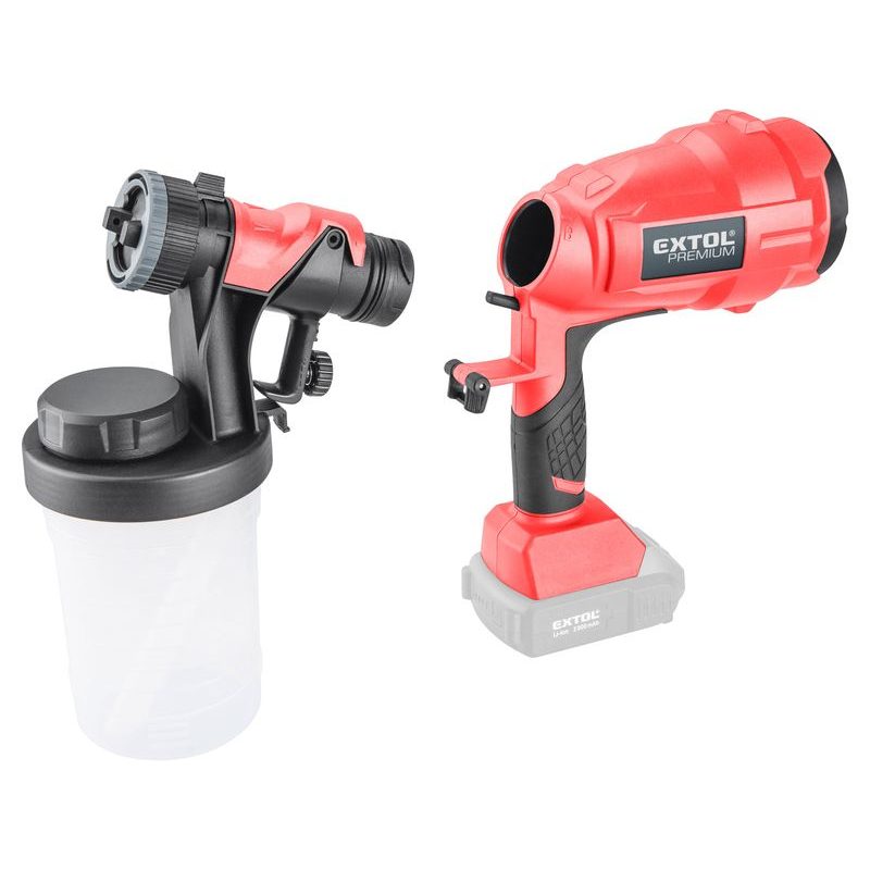 EXTOL PREMIUM 8891863 PISTOLE STŘÍKACÍ HVLP AKU SHARE20V, 20V LI-ION, BEZ BATERIE A NABÍJEČKY, 8891863 - AKU SPECIALITY - AKU NÁŘADÍ