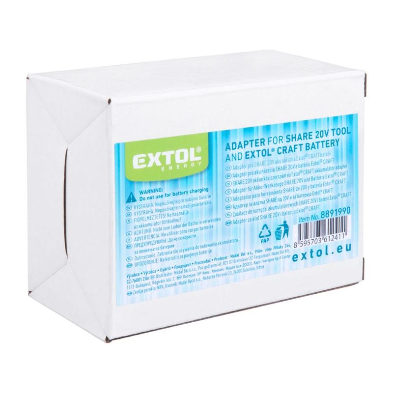 EXTOL ENERGY ADAPTÉR PRO SHARE20V STROJ A EXTOL CRAFT 20V (MAKITA) BATERII, 8891990 - AKUMULÁTORY, BATERIE - NÁHRADNÍ DÍLY