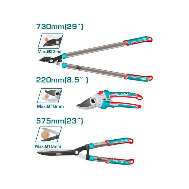 TOTAL NŮŽKY ZAHRADNICKÉ, SADA 3KS, INDUSTRIAL, THT1576033 - ZAHRADNÍ NŮŽKY - ZAHRADA
