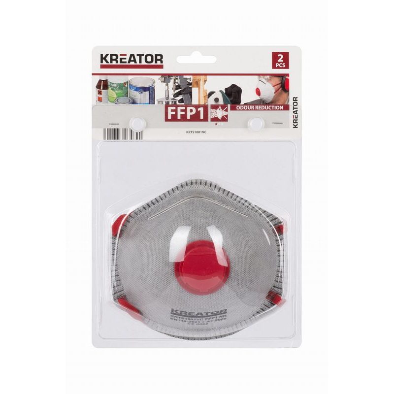 KREATOR KRTS1001VC RESPIRÁTOR FFP1 2 KS VC S REDUKCÍ ZÁPACHU - RESPIRÁTORY, ROUŠKY - PŘÍSLUŠENSTVÍ