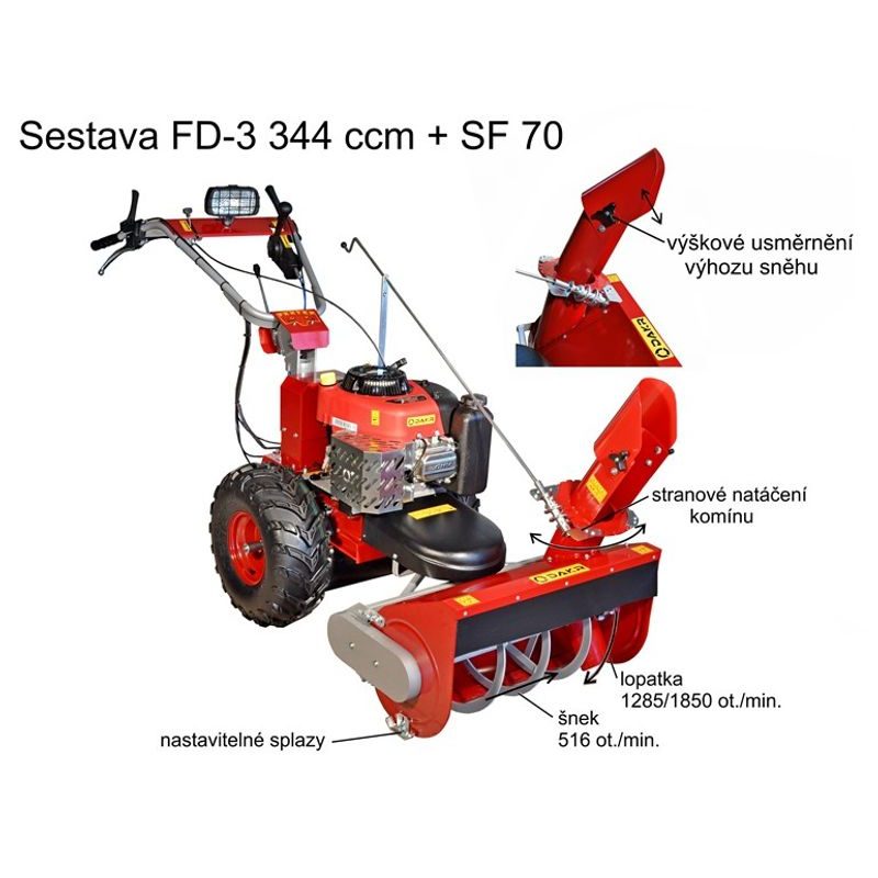 POHONNÁ JEDNOTKA PANTER FD3-500 SE SNĚHOVOU FRÉZOU SF70 - PARTNER - SESTAVY - ZAHRADA