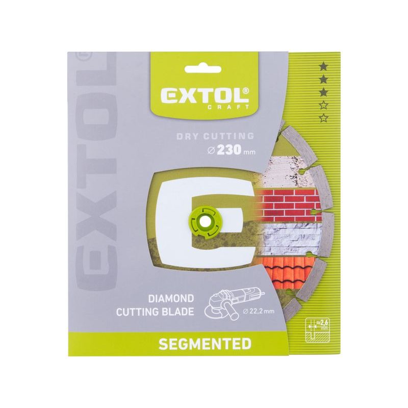 EXTOL CRAFT KOTOUČ DIAMANTOVÝ ŘEZNÝ SEGMENTOVÝ - SUCHÉ ŘEZÁNÍ, O 230X22,2X2,6MM, 903035 - DIA KOTOUČ 230 MM - PŘÍSLUŠENSTVÍ