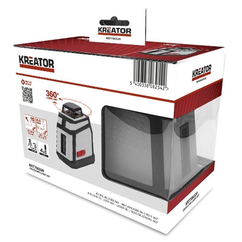 KREATOR KRT706320 KŘÍŽOVÝ LASER 360ST - LINIOVÉ LASERY - MĚŘÍCÍ TECHNIKA